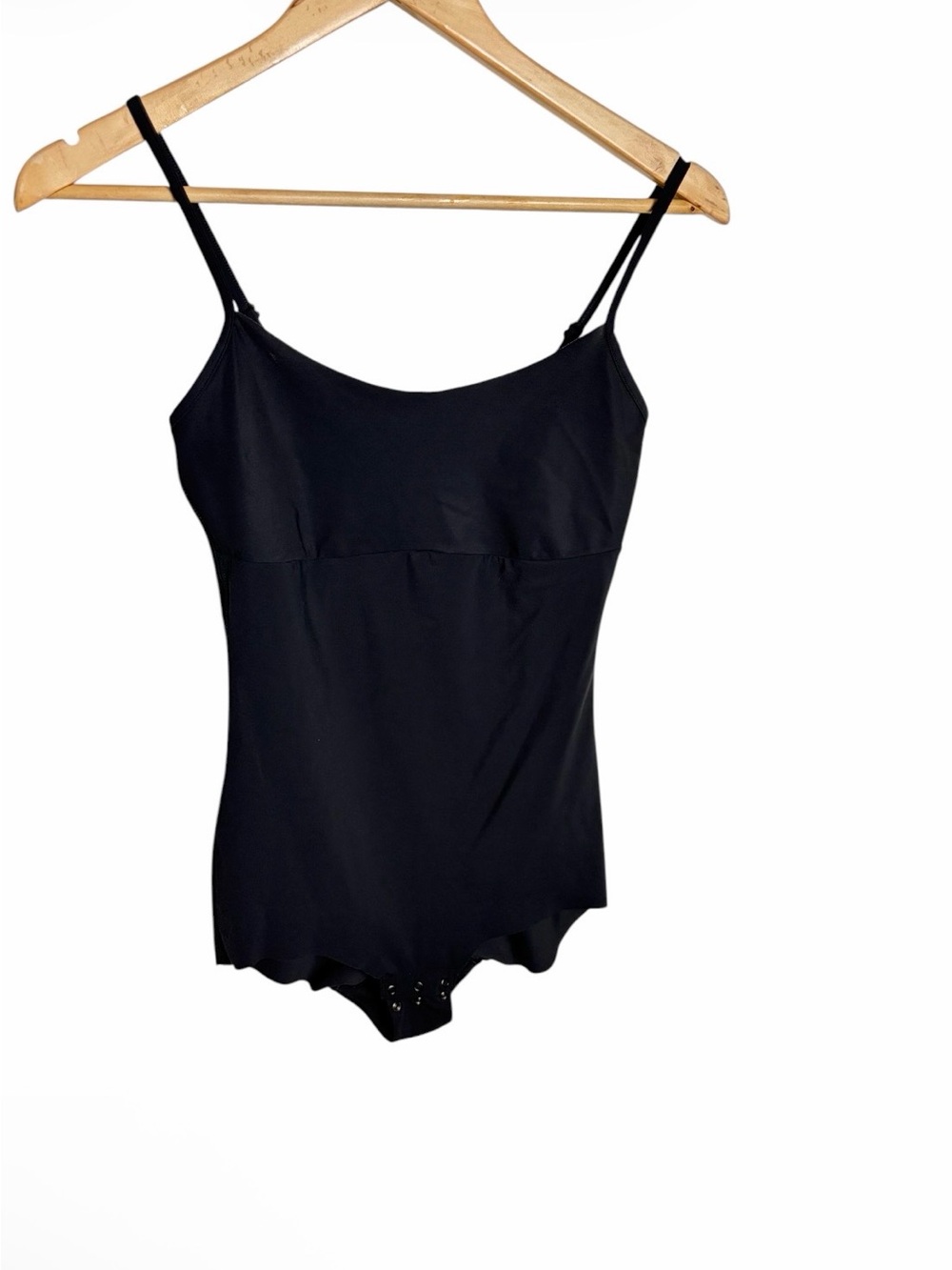 Yamamay slim black nylon square neck snap crotch bodysuit size S